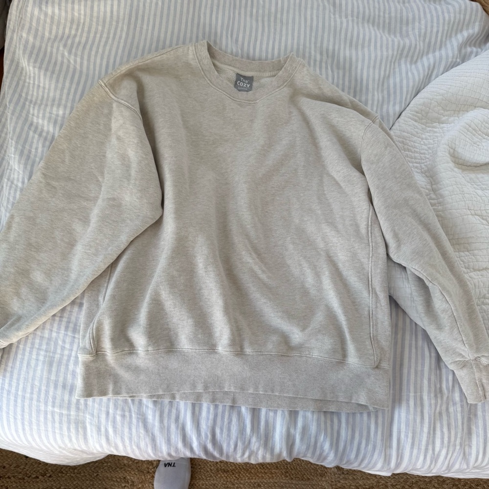 Aritzia Oatmeal Boyfriend Crewneck Sweatshirt
